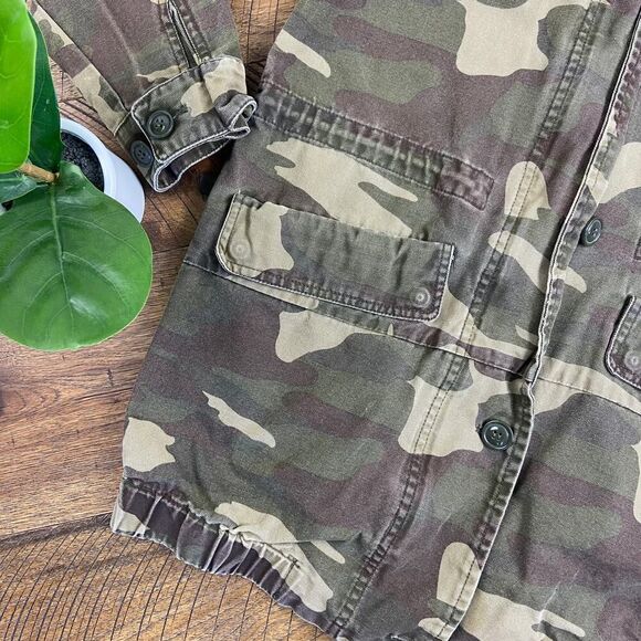 LEVI S Camo cargo oversized parka jacket bubble Trench canvas military coat - Picture 2 of 9